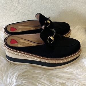 Seniorah Platform Espadrille Mules Womens Size 38 Black